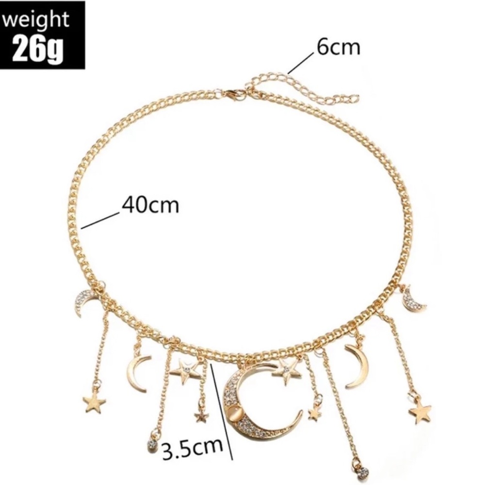 ♡♡ 3/$15 Sailor Moon Star Dangle Choker Necklace - Picture 3 of 6